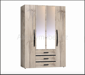 Nature 555 (спальня) Шкаф для одежды и белья /ГЛАЗОВ/ (Гаскон Пайн-Черный)