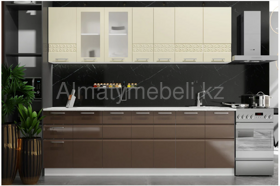 Кристалл кухонный комплект 2.6 (ваниль/шоколад глянец) Фант Мебель