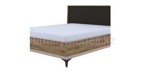 Кара 9 (спальня) Кровать со стационарным основанием (1600) металл ([01], Дуб Табачный Craft/Велюр) (Дуб Табачный Craft/Велюр)